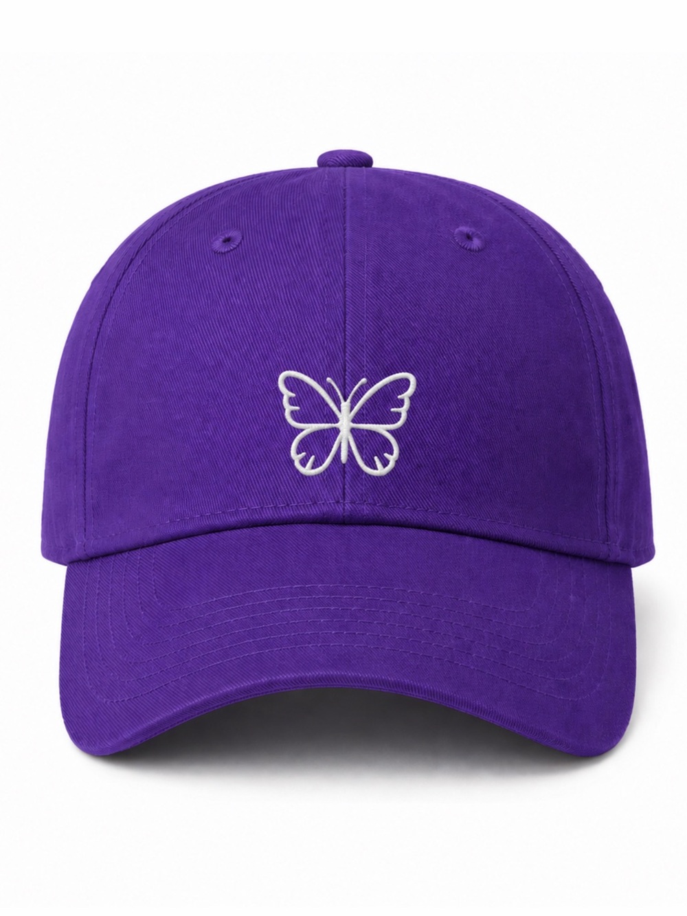 💜 Purple Butterfly Embroidered Dad Hat Adjustable Cotton Baseball Cap Unisex